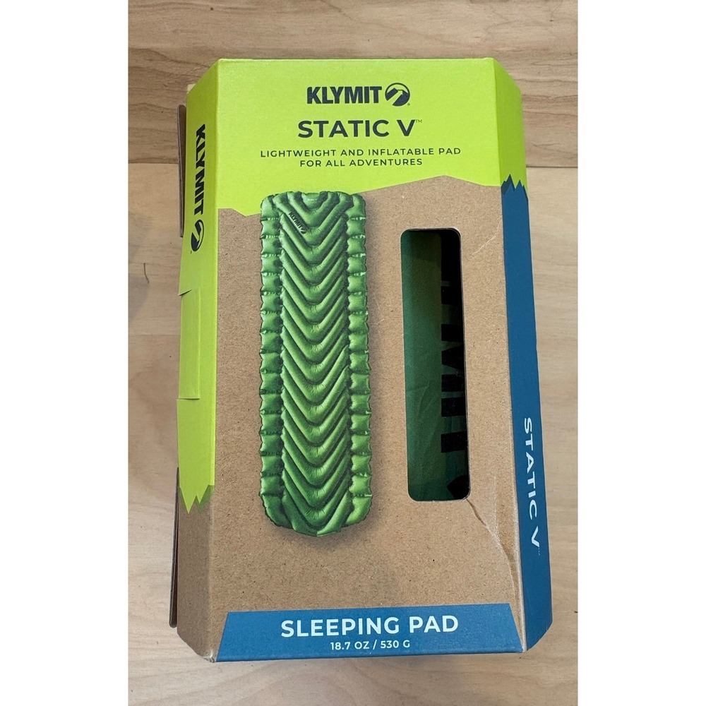 Klymit Static V Lightweight Sleeping Pad Green New In Box Camping Adventure